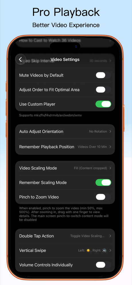 Customize playback tools and workflows